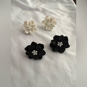Floral Pearl Stud Earrings Bundle, NWT